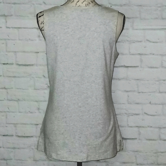 Tommy Hilfiger Heathered Grey Sleeveless Crochet Detail, Size M - Picture 3 of 7